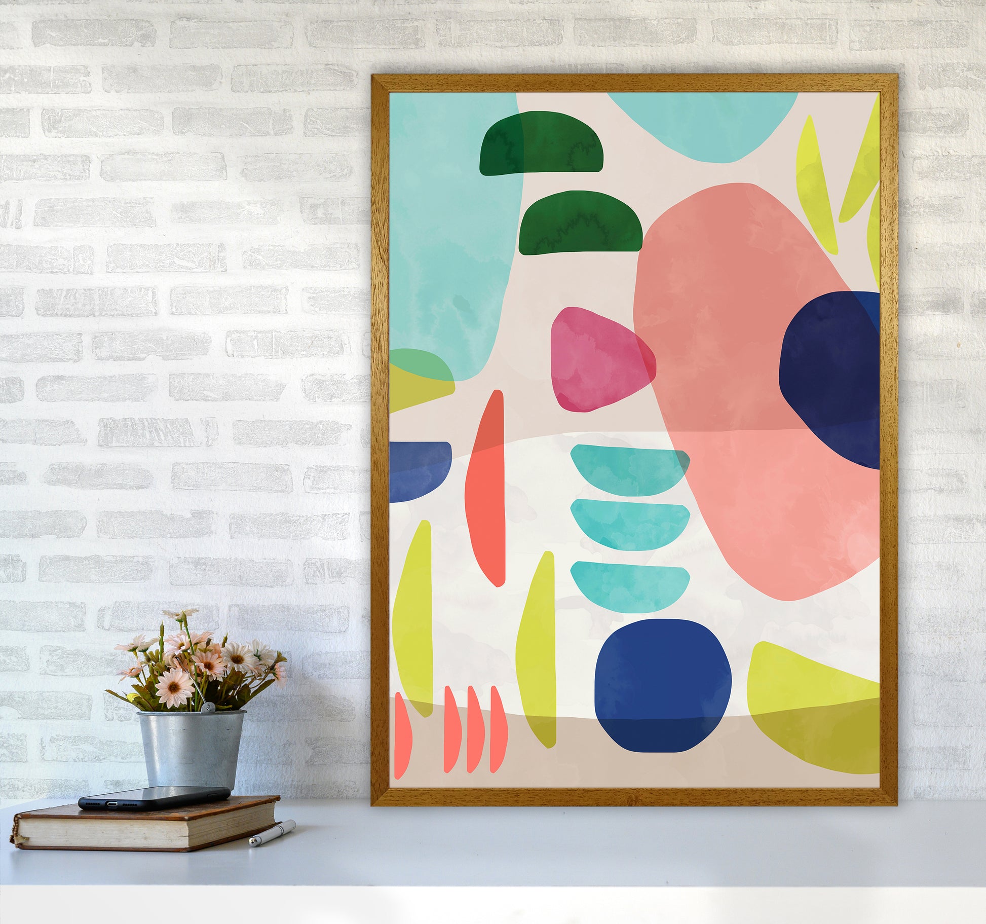 Organic Bold Shapes Abstract Art Print by Ninola Design A1 Print Only