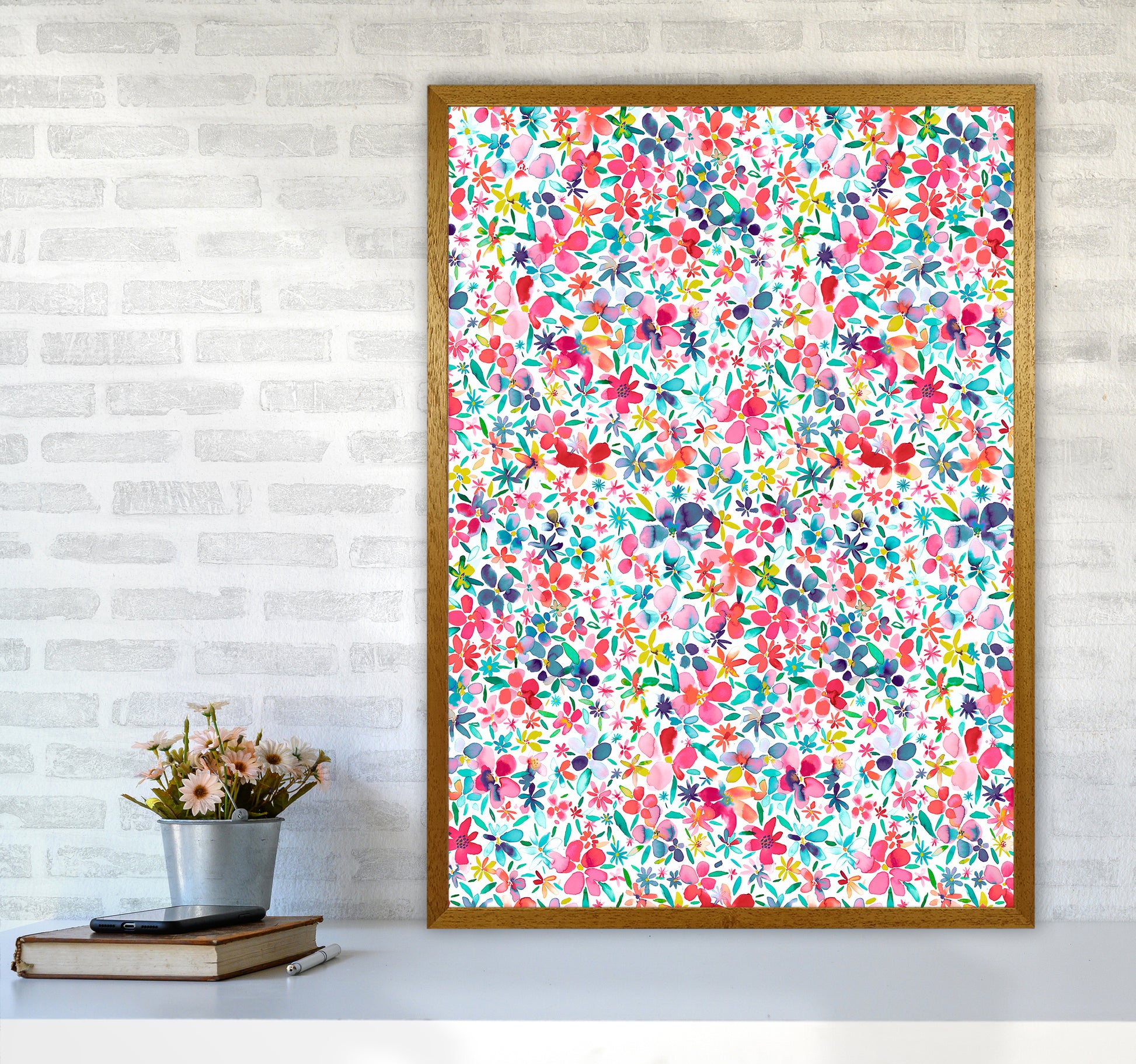 Colorful Petals Abstract Art Print by Ninola Design A1 Print Only