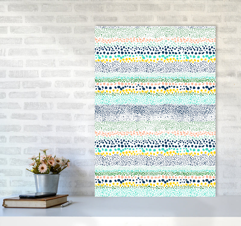 Little Textured Minimal Dots White Abstract Art Print by Ninola Design A1 Black Frame