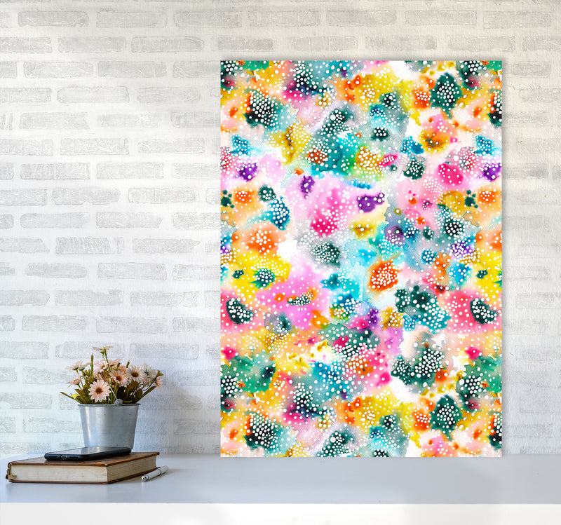 Experimental Surface Colorful Abstract Art Print by Ninola Design A1 Black Frame