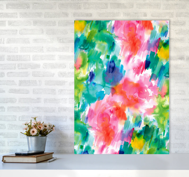 Painterly Waterolor Texture Abstract Art Print by Ninola Design A1 Black Frame