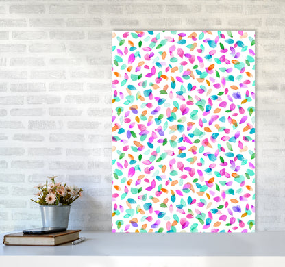 Minimal Flower Petals Pink Abstract Art Print by Ninola Design A1 Black Frame
