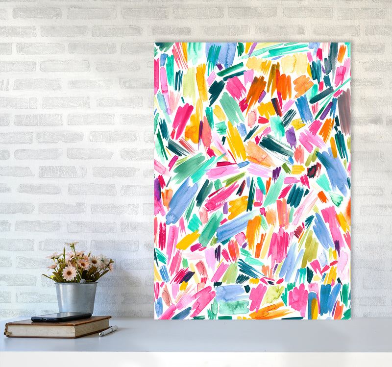 Artist Simple Pleasure Abstract Art Print by Ninola Design A1 Black Frame