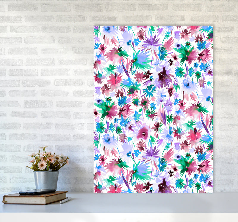 Abstract Jungle Colors Abstract Art Print by Ninola Design A1 Black Frame