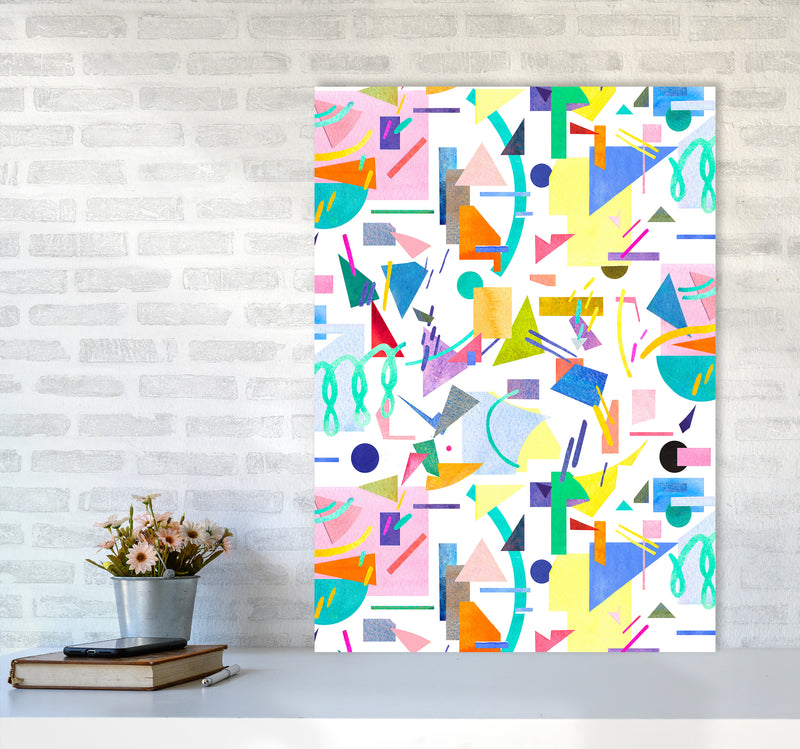 Geometric Collage Pop Abstract Art Print by Ninola Design A1 Black Frame