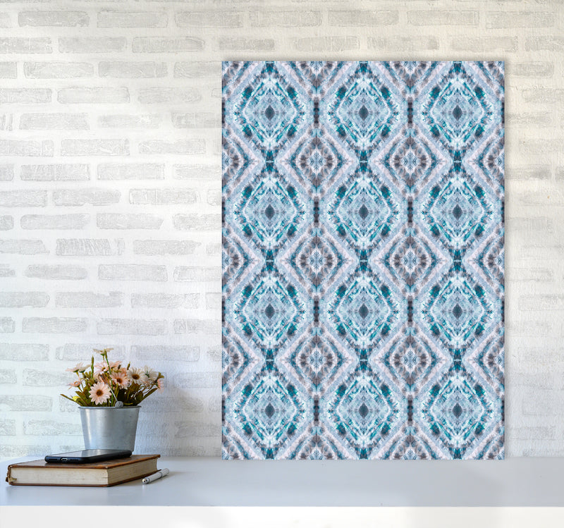 Boho Shibori Blue Abstract Art Print by Ninola Design A1 Black Frame