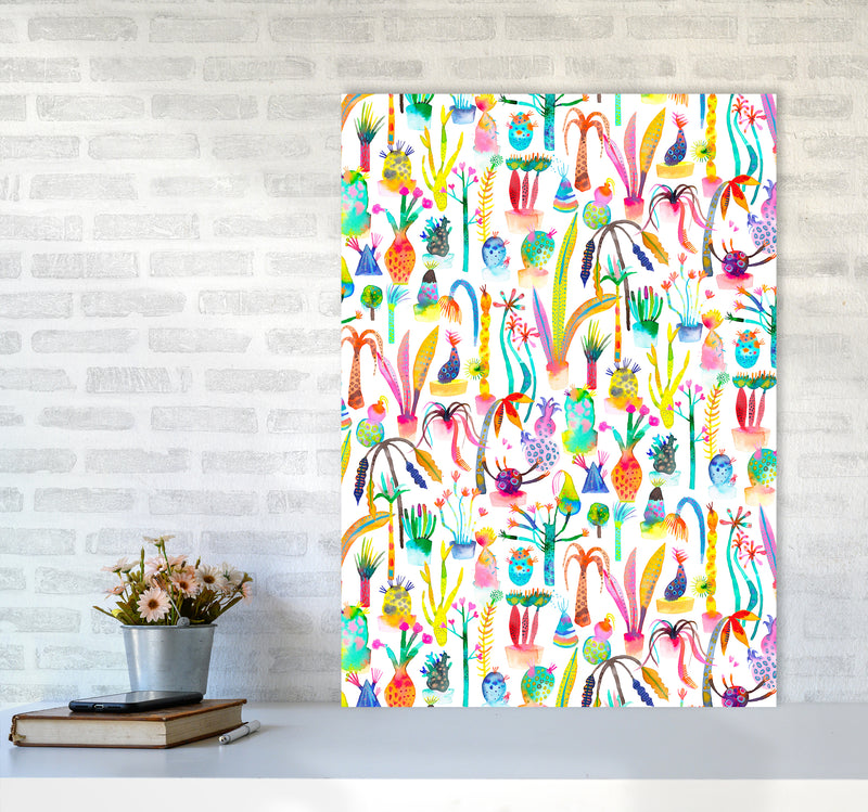 Lush Garden Abstract Art Print by Ninola Design A1 Black Frame