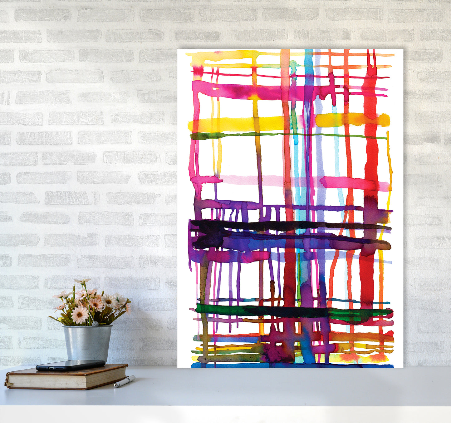 Loom Telar Abstract Art Print by Ninola Design A1 Black Frame