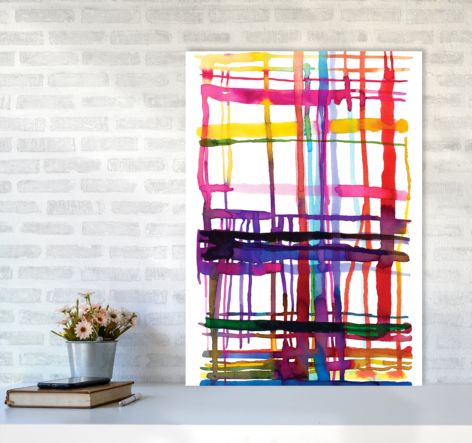 Loom Telar Abstract Art Print by Ninola Design A1 Black Frame