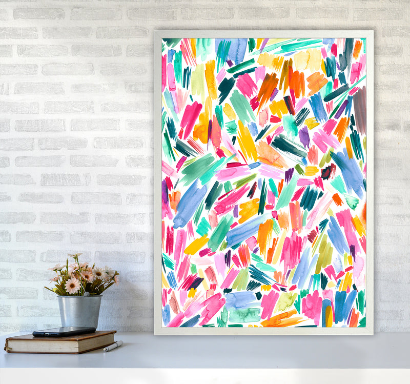 Artist Simple Pleasure Abstract Art Print by Ninola Design A1 Oak Frame