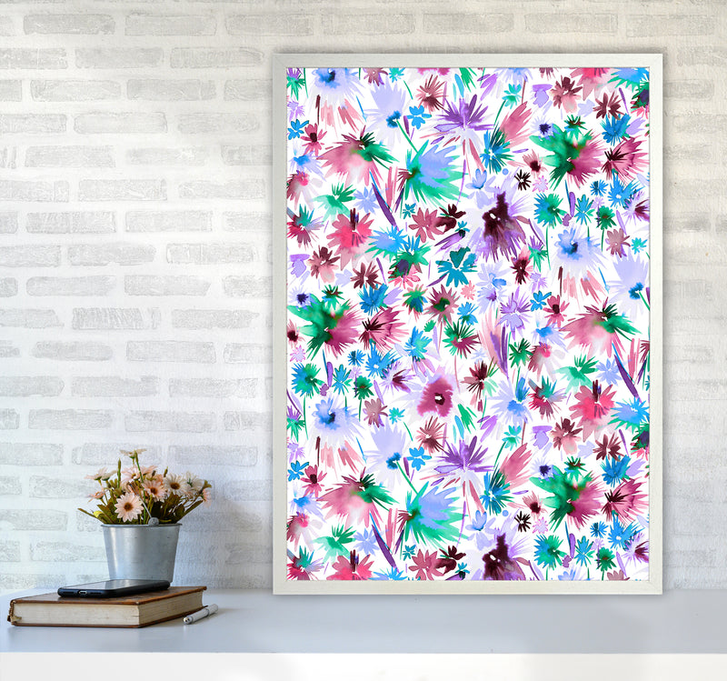 Abstract Jungle Colors Abstract Art Print by Ninola Design A1 Oak Frame