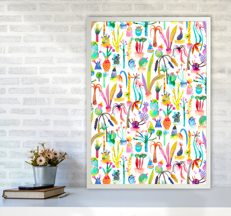 Lush Garden Abstract Art Print by Ninola Design A1 Oak Frame