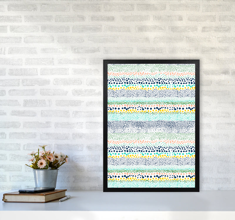 Little Textured Minimal Dots White Abstract Art Print by Ninola Design A2 White Frame