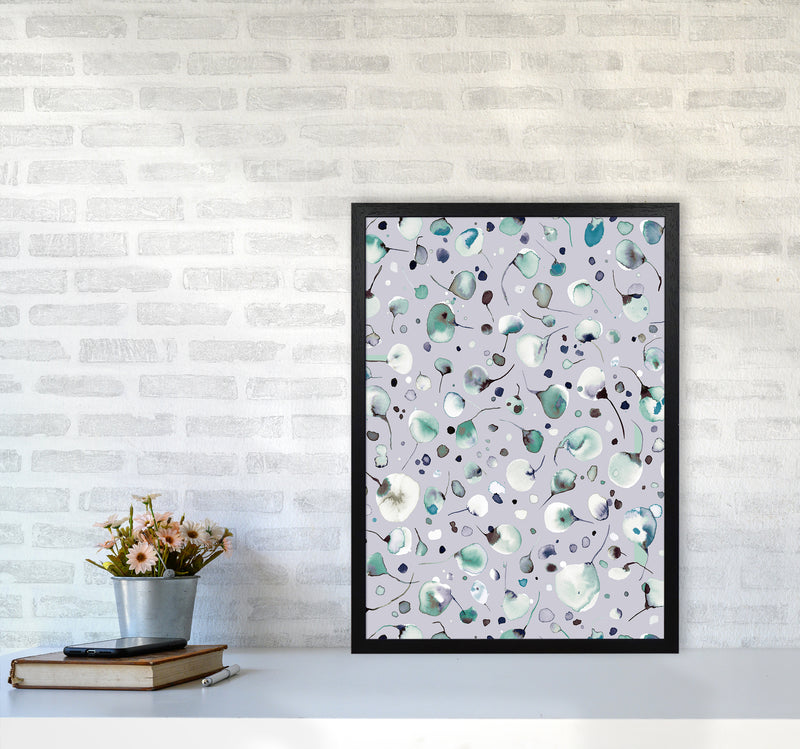 Flying Seeds Ice Winter Abstract Art Print by Ninola Design A2 White Frame