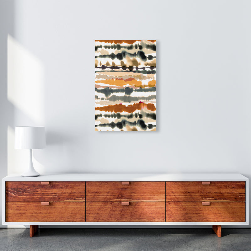 Soft Nautical Watercolor Lines Brown Abstract Art Print by Ninola Design A2 Canvas