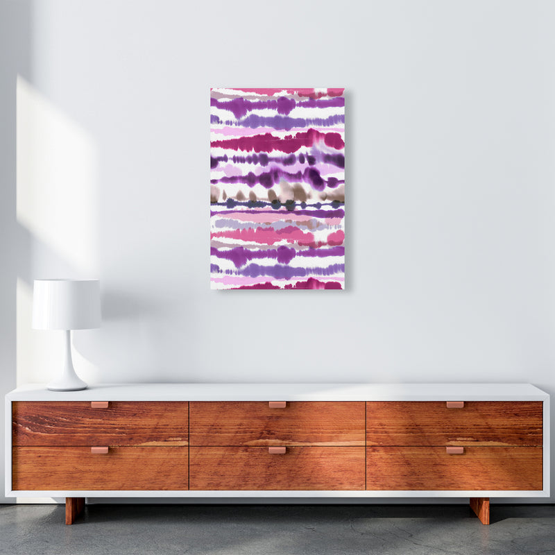 Soft Nautical Watercolor Lines Pink Abstract Art Print by Ninola Design A2 Canvas