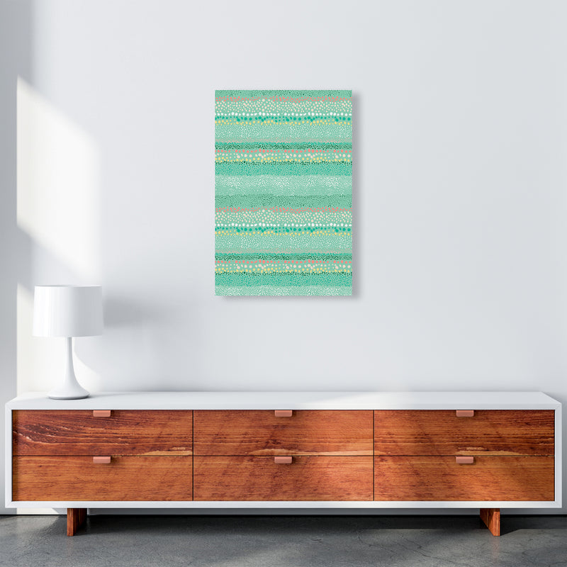 Little Textured Minimal Dots Green Abstract Art Print by Ninola Design A2 Canvas