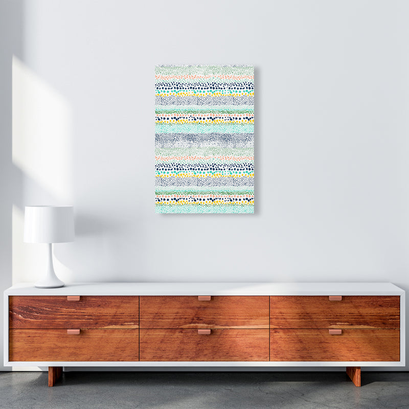 Little Textured Minimal Dots White Abstract Art Print by Ninola Design A2 Canvas