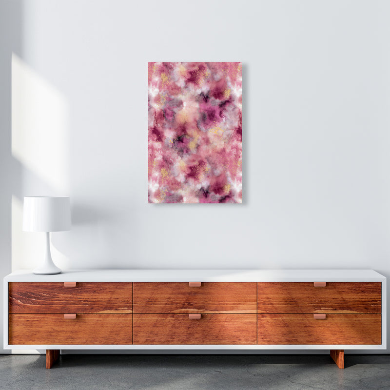 Smoky Marble Watercolor Pink Abstract Art Print by Ninola Design A2 Canvas