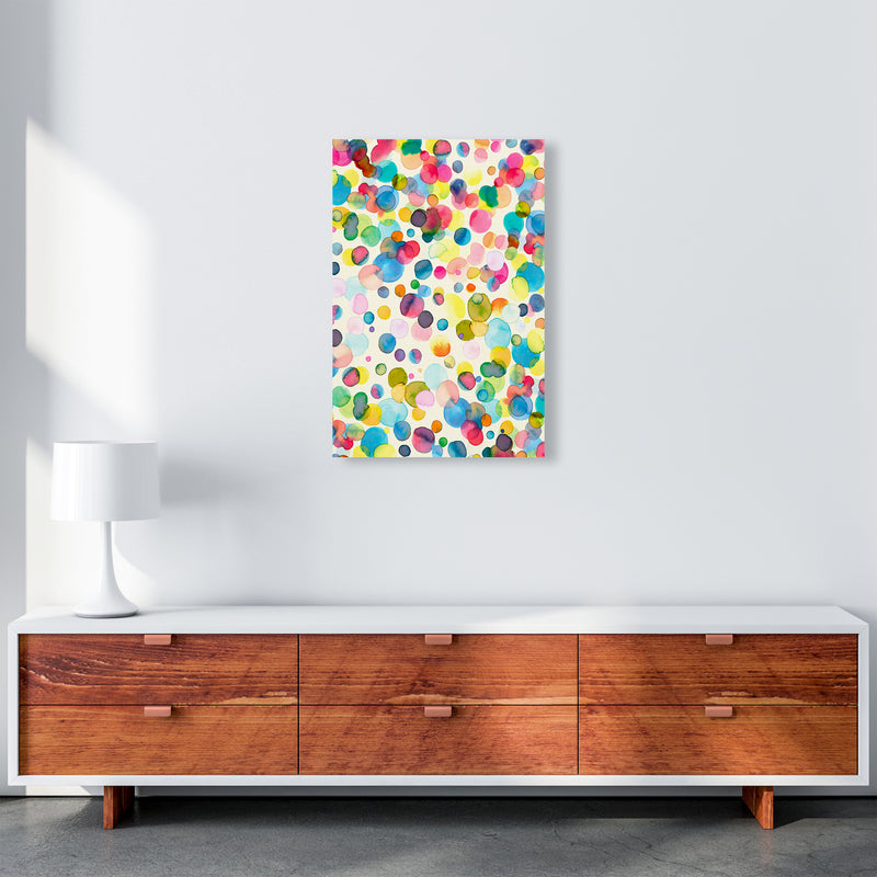 Watercolor Colorful Drops Abstract Art Print by Ninola Design A2 Canvas