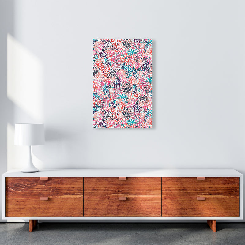 Speckled Watercolor Pink Abstract Art Print by Ninola Design A2 Canvas