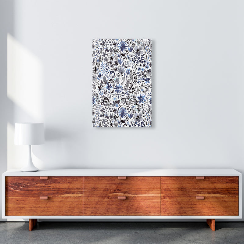 Winter Ink Flowers Abstract Art Print by Ninola Design A2 Canvas
