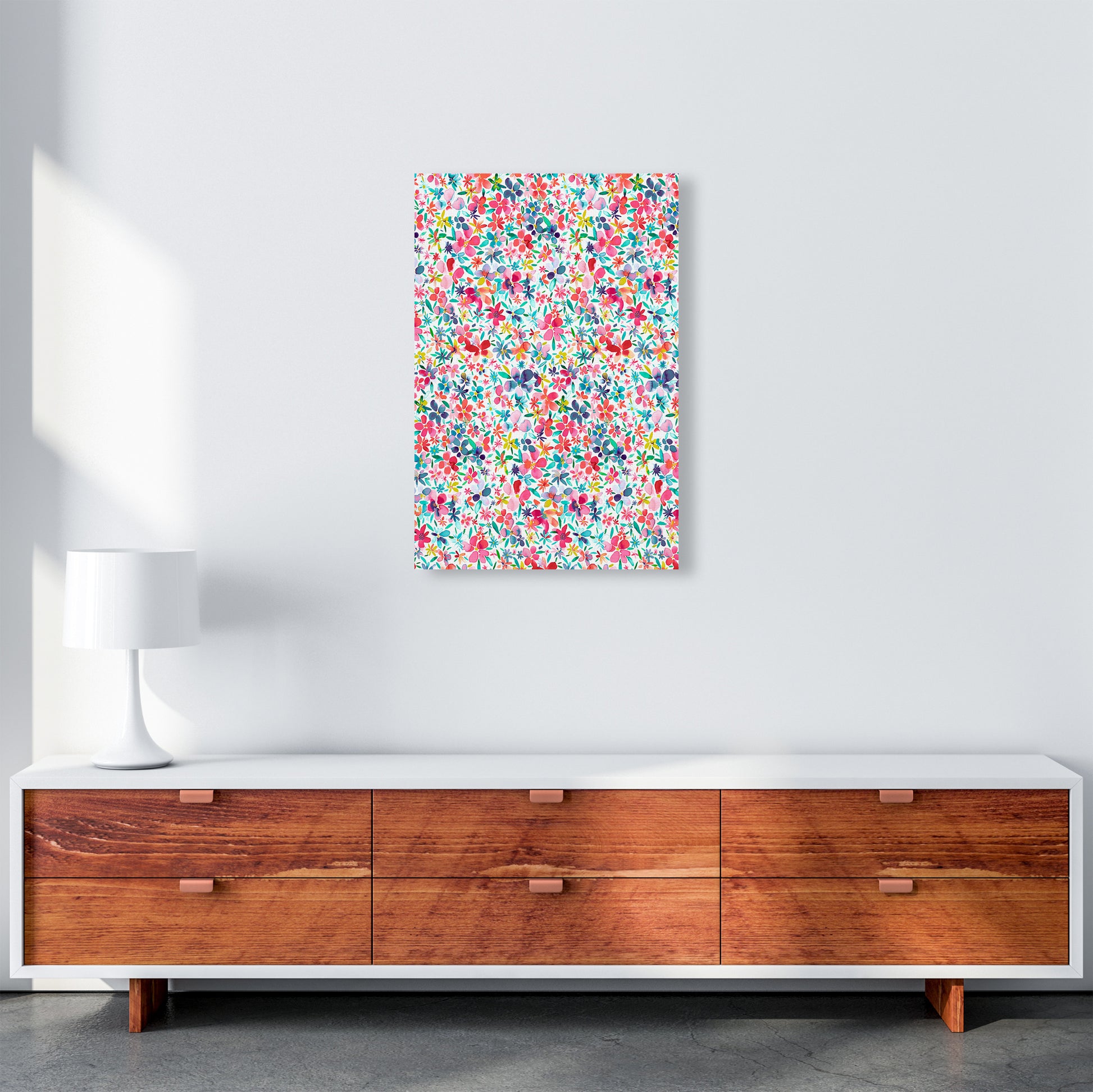 Colorful Petals Abstract Art Print by Ninola Design A2 Canvas