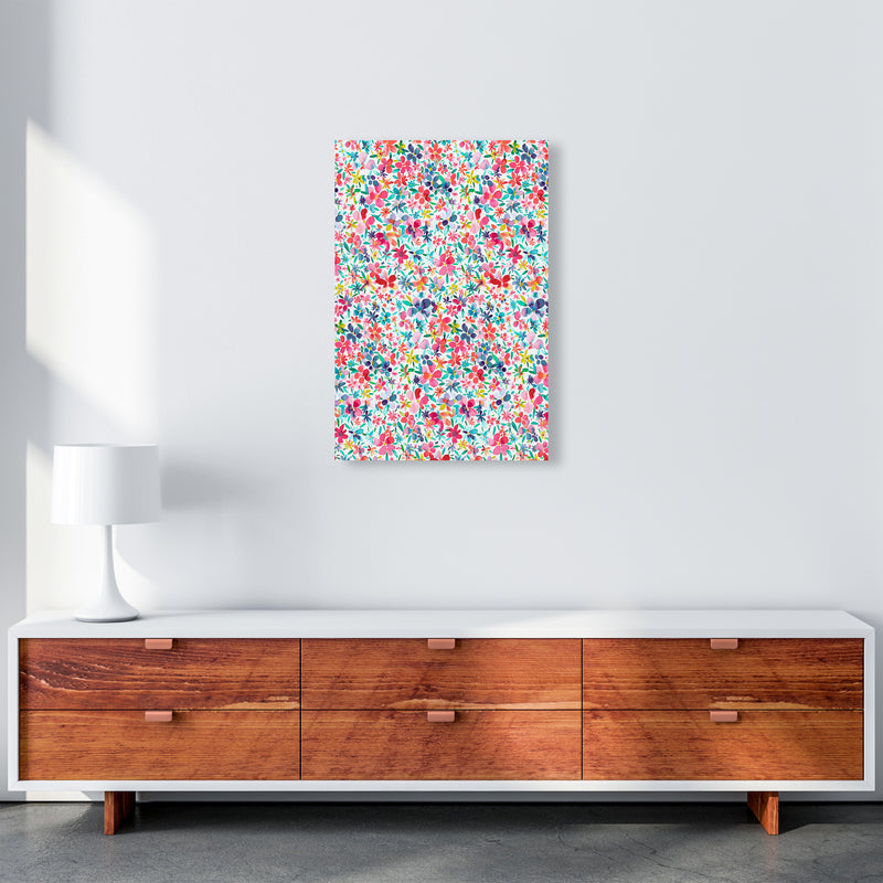 Colorful Petals Abstract Art Print by Ninola Design A2 Canvas