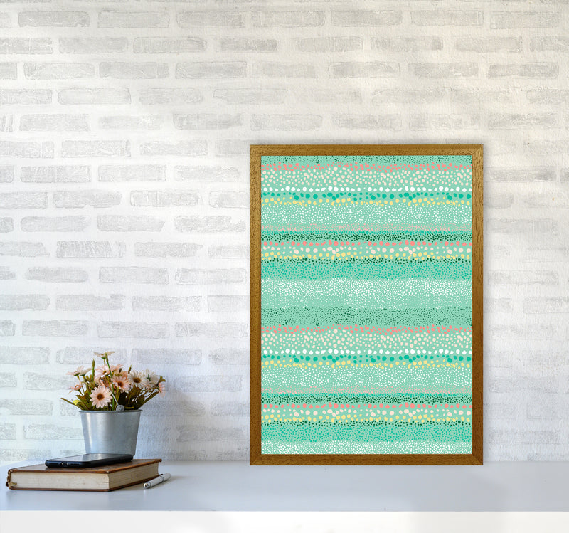 Little Textured Minimal Dots Green Abstract Art Print by Ninola Design A2 Print Only