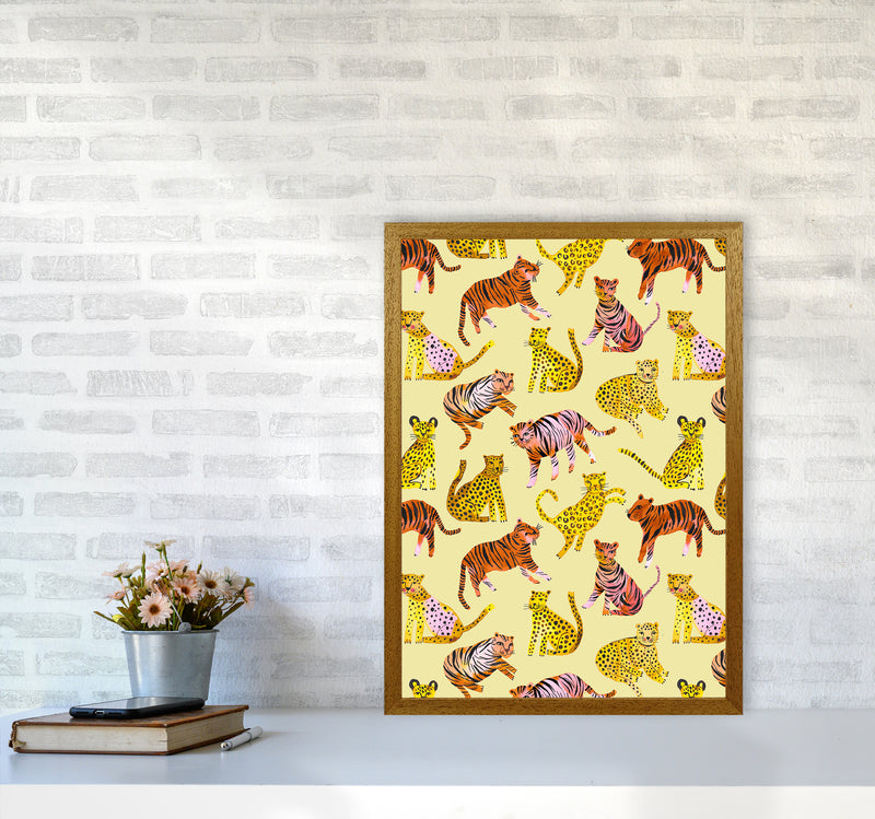 Tigers and Leopards Savannah Abstract Art Print by Ninola Design A2 Print Only