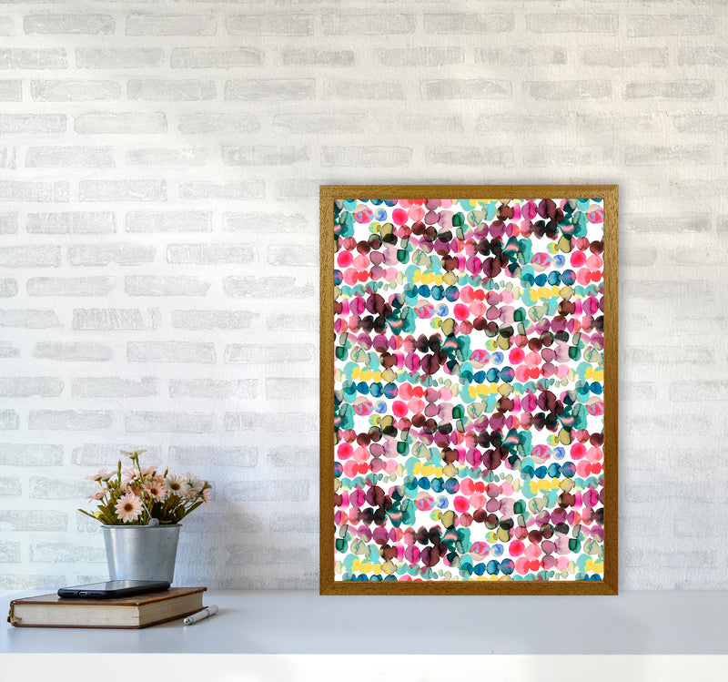 Ink Bleeding Dots Pink Abstract Art Print by Ninola Design A2 Print Only