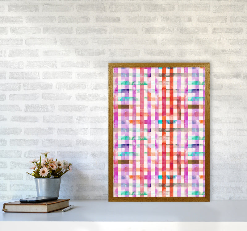 Gingham Vichy Pink Abstract Art Print by Ninola Design A2 Print Only