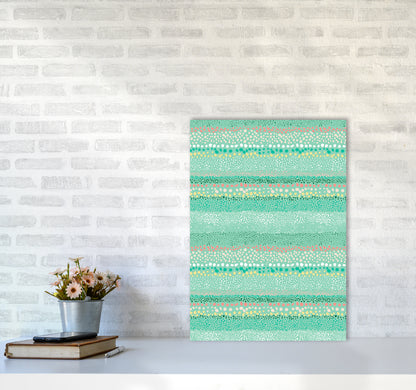 Little Textured Minimal Dots Green Abstract Art Print by Ninola Design A2 Black Frame