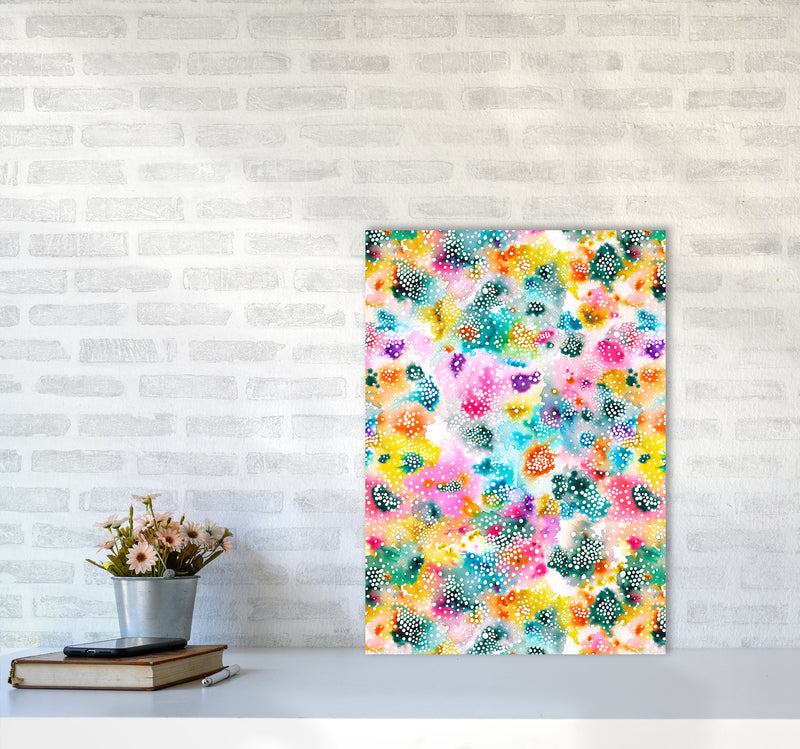 Experimental Surface Colorful Abstract Art Print by Ninola Design A2 Black Frame