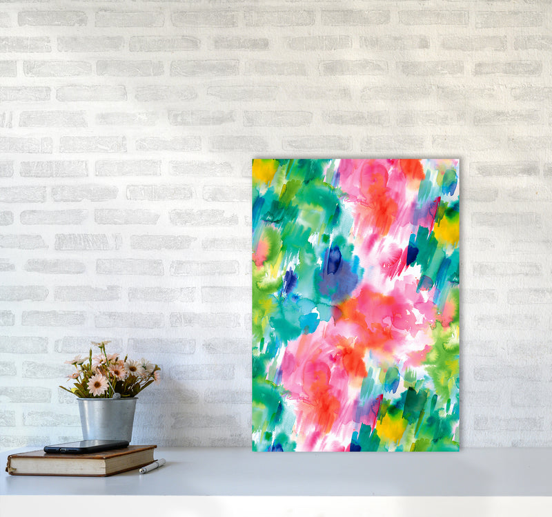 Painterly Waterolor Texture Abstract Art Print by Ninola Design A2 Black Frame