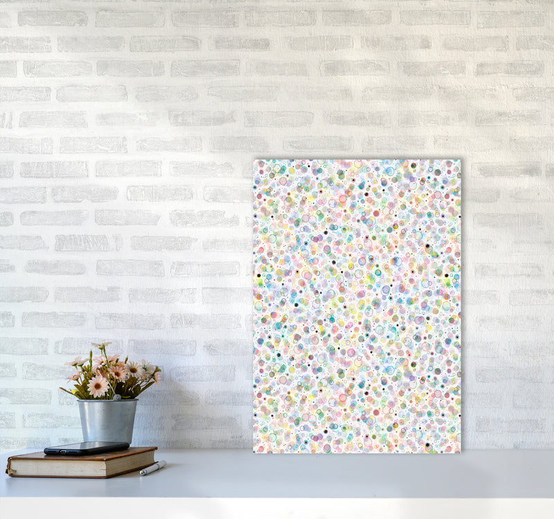 Cosmic Bubbles Multicolored Abstract Art Print by Ninola Design A2 Black Frame