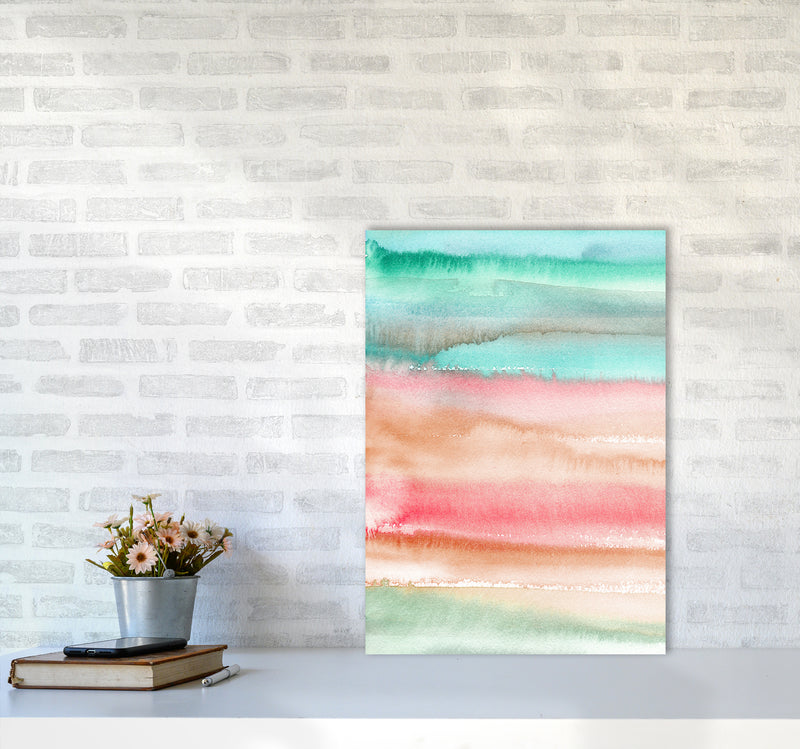 Gradient Watercolor Melon Abstract Art Print by Ninola Design A2 Black Frame
