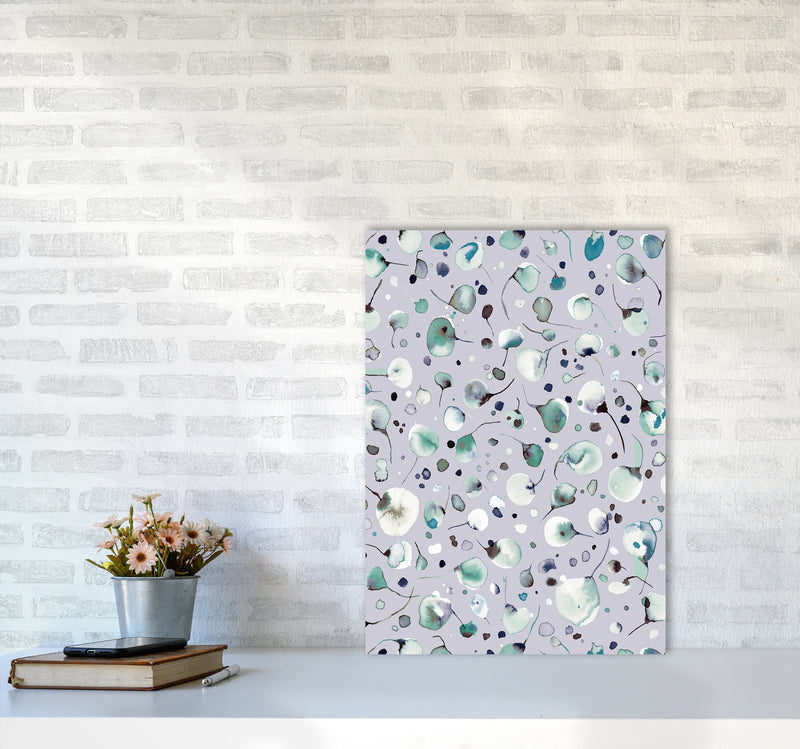 Flying Seeds Ice Winter Abstract Art Print by Ninola Design A2 Black Frame