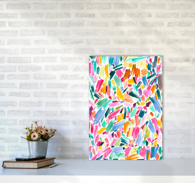 Artist Simple Pleasure Abstract Art Print by Ninola Design A2 Black Frame