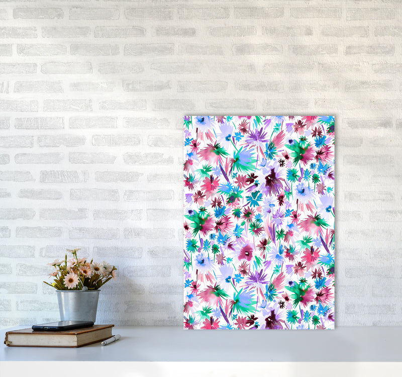 Abstract Jungle Colors Abstract Art Print by Ninola Design A2 Black Frame