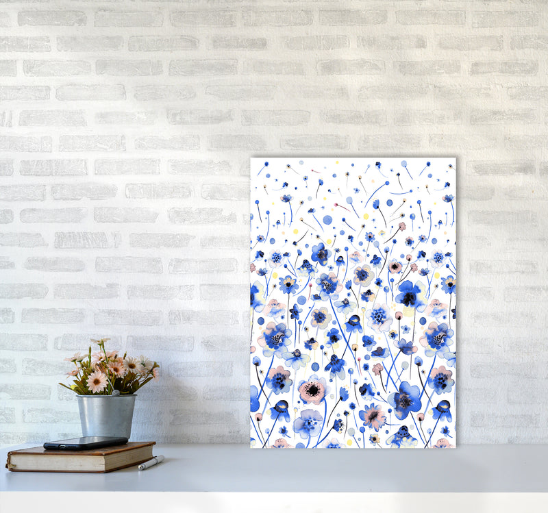 Ink Flowers Degraded Abstract Art Print by Ninola Design A2 Black Frame