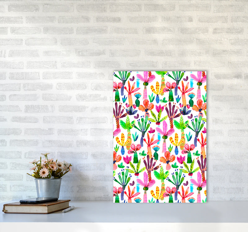 Palms Kids Garden Abstract Art Print by Ninola Design A2 Black Frame