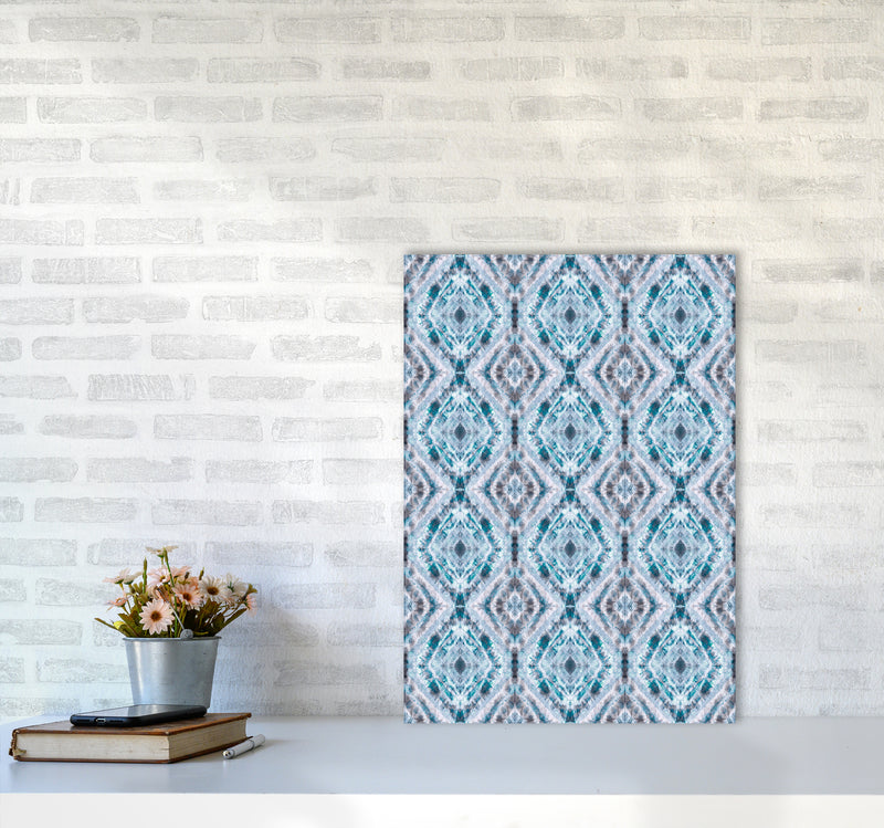 Boho Shibori Blue Abstract Art Print by Ninola Design A2 Black Frame