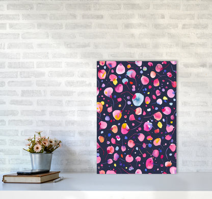 Flying Seeds Abstract Art Print by Ninola Design A2 Black Frame