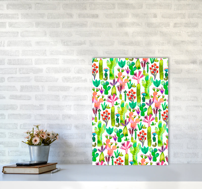Cacti Garden Abstract Art Print by Ninola Design A2 Black Frame