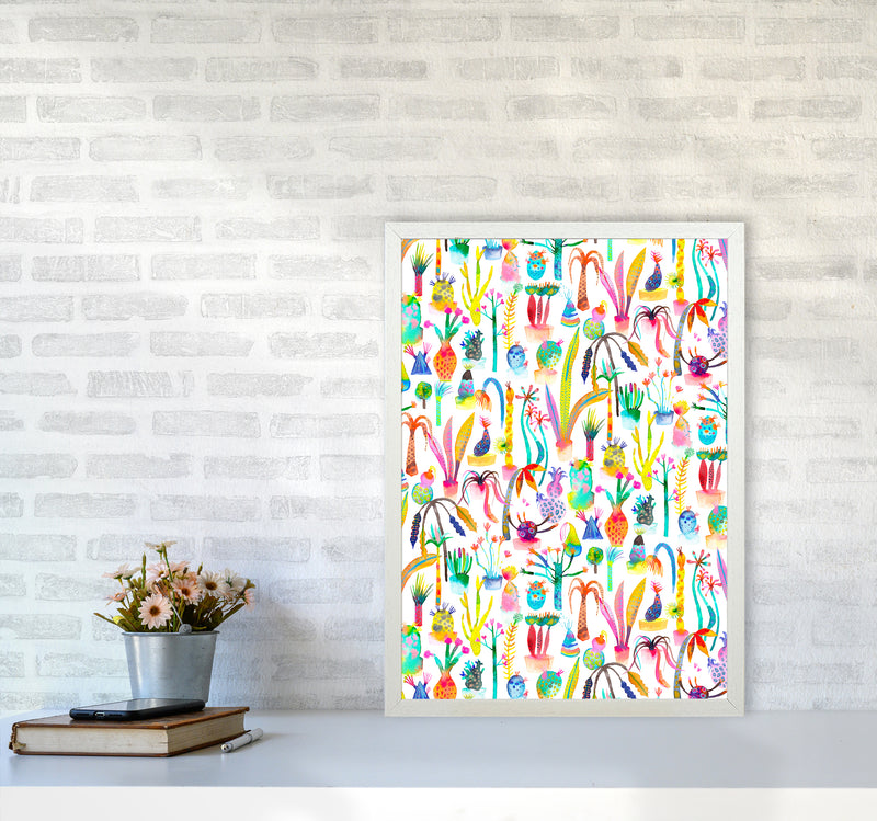 Lush Garden Abstract Art Print by Ninola Design A2 Oak Frame