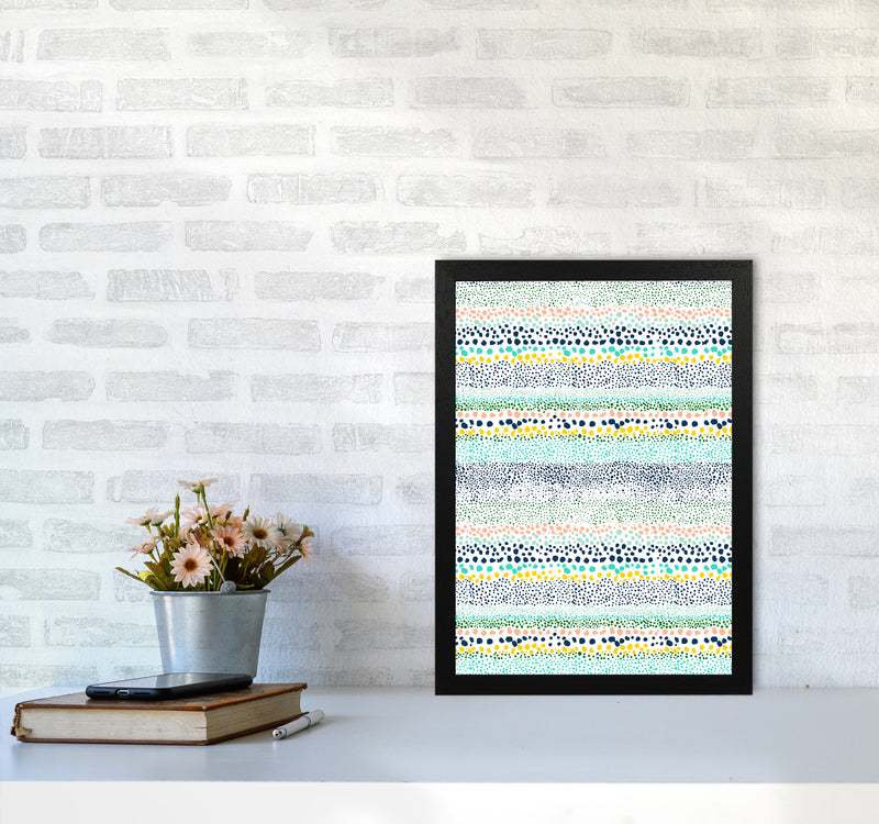 Little Textured Minimal Dots White Abstract Art Print by Ninola Design A3 White Frame