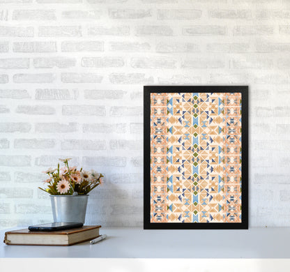 Boho Nomadic Tribal Orange Abstract Art Print by Ninola Design A3 White Frame