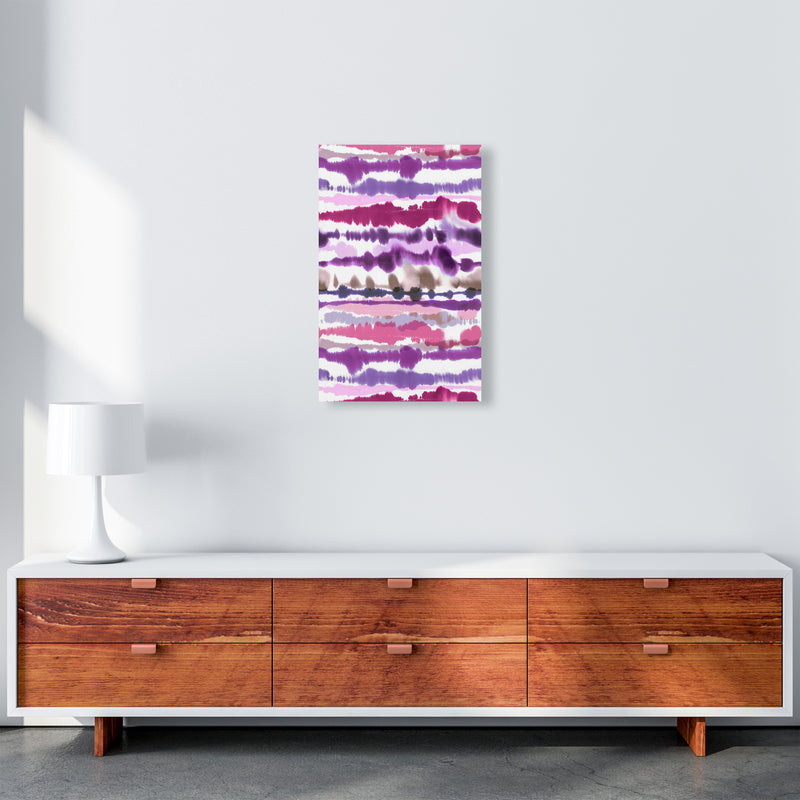 Soft Nautical Watercolor Lines Pink Abstract Art Print by Ninola Design A3 Canvas