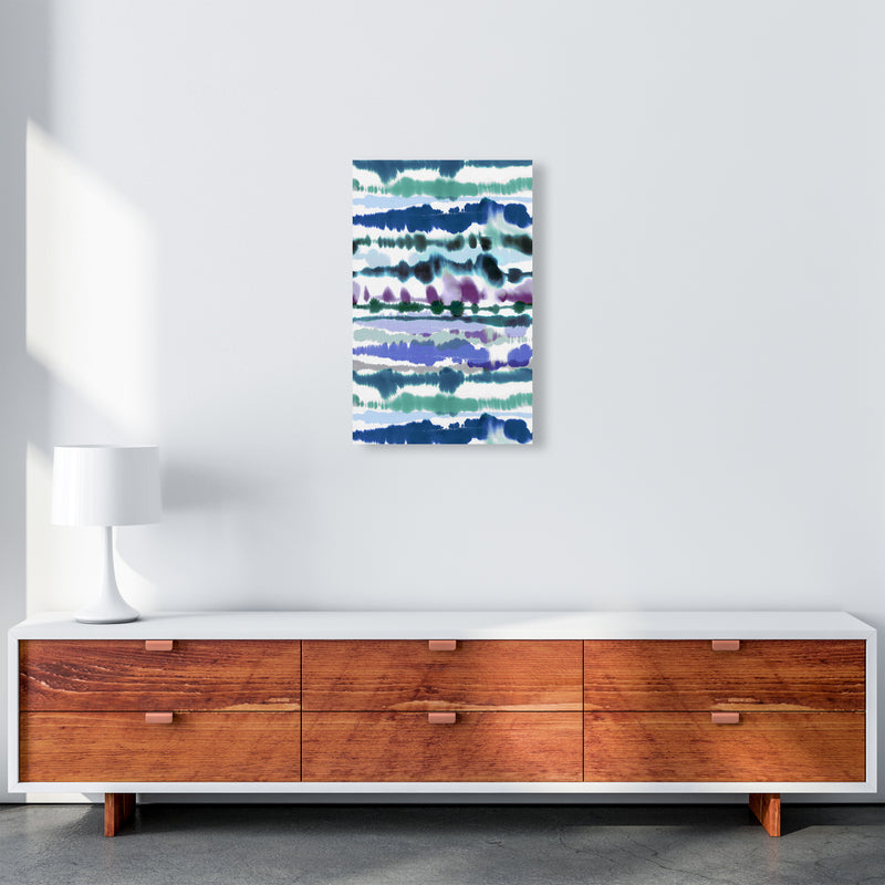 Soft Nautical Watercolor Lines blue Abstract Art Print by Ninola Design A3 Canvas